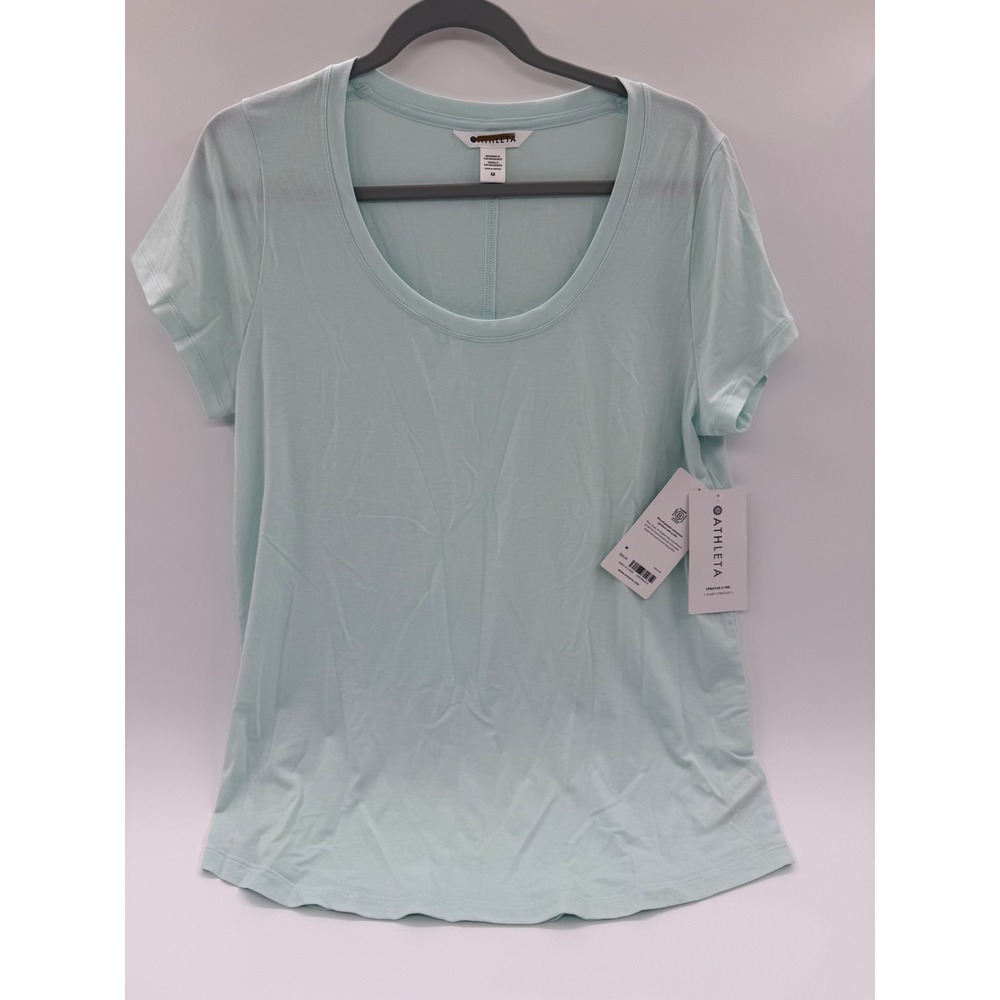 Athleta Stratus II Tee Mint Green Short Sleeve Scoop Neck Yoga Top Size M NWT